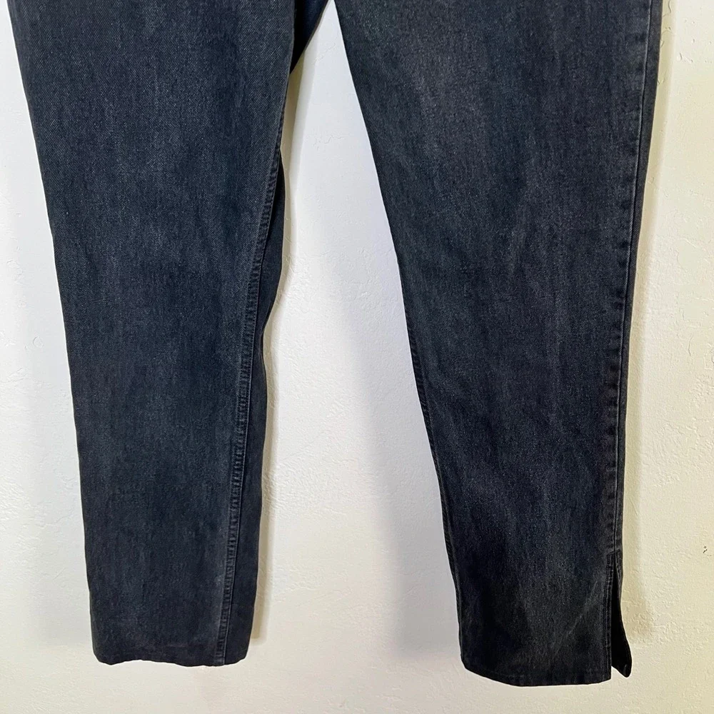 GRLFRND The Hailey Black Straight Leg Jeans Cropped Side Slit Hem Size 27 - Picture 3 of 16